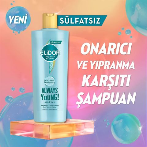 Elidor Collagen Blends Always Young Sülfatsız Yıpranma Karşıtı Şampuan 350 ml
