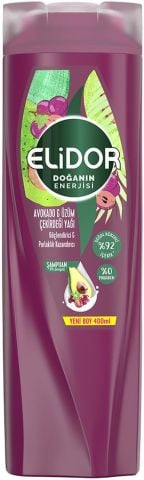Elidor Doğanın Enerjisi Avokado ve Üzüm Çekirdeği Yağı Saç Bakım Şampuanı 400 ml