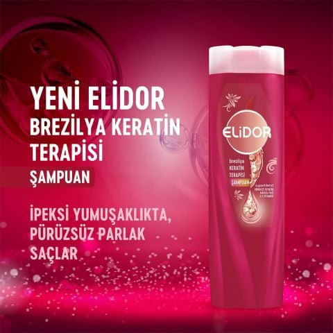 Elidor Brezilya Keratin Terapisi Hidrolize Keratin Marula Yağı E Vitamini Saç Bakım Şampuanı 400 ml
