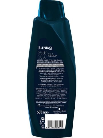 Blendax Men Doğal Kil Özlü Kepeğe Karşı Etkili 4ü1 Arada Erkek Şampuanı 500 ml
