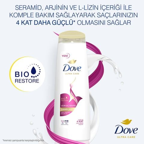 Dove Ultra Care Uzun Saç Terapisi Yıpranmış Saçlar İçin Saç Bakım Şampuanı 400 ml