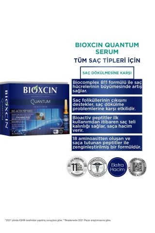 Bioxcin Quantum Saç Güçlendirici Serum 15 x 6 ml - Hacim Veren Saç Serumu Saç Dökülmesi Karşıtı