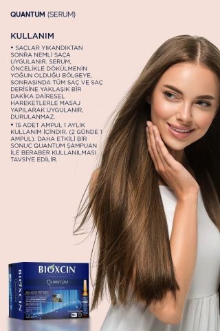 Bioxcin Quantum Saç Güçlendirici Serum 15 x 6 ml - Hacim Veren Saç Serumu Saç Dökülmesi Karşıtı