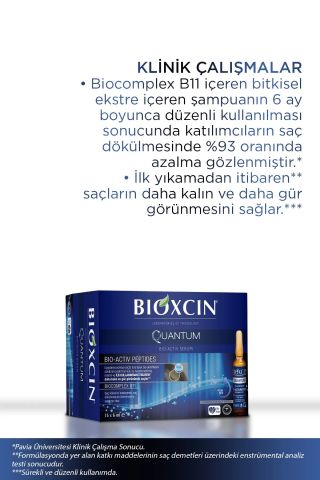Bioxcin Quantum Saç Güçlendirici Serum 15 x 6 ml - Hacim Veren Saç Serumu Saç Dökülmesi Karşıtı