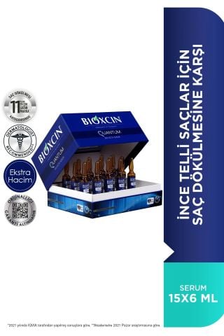 Bioxcin Quantum Saç Güçlendirici Serum 15 x 6 ml - Hacim Veren Saç Serumu Saç Dökülmesi Karşıtı