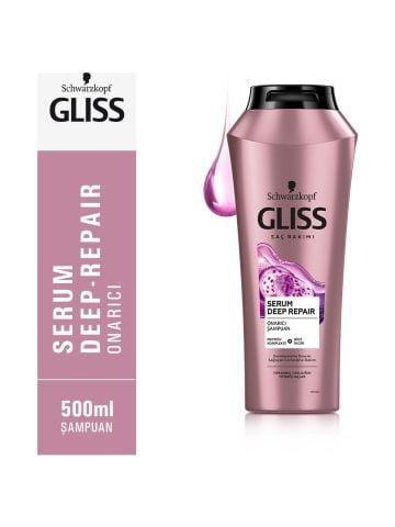 Gliss Schwarzkopf Serum Deep Repair Onarıcı Şampuan - Protein Kompleksi Hint İnciri 500 ml