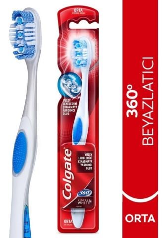 Colgate 360 Visible White Beyazlatıcı Medium Diş Fırçası