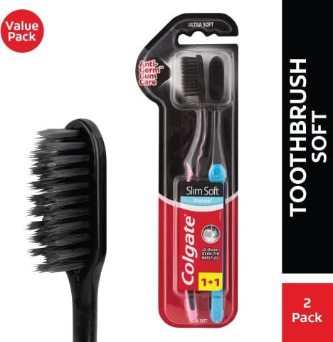 Colgate Charcoal Mikro İnce Derin ve Hassas Temizlik Yumuşak 2'li Diş Fırçası