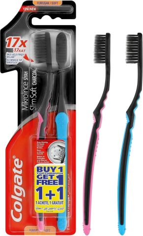 Colgate Charcoal Mikro İnce Derin ve Hassas Temizlik Yumuşak 2'li Diş Fırçası