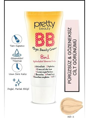 Pretty Beauty BB Magic Beauty Cream 8in1 Krem No: 01