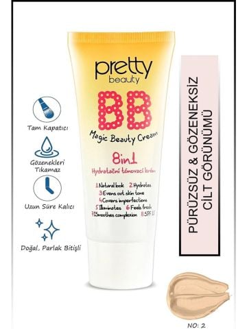Pretty Beauty BB Magic Beauty Cream 8in1 Krem No: 02