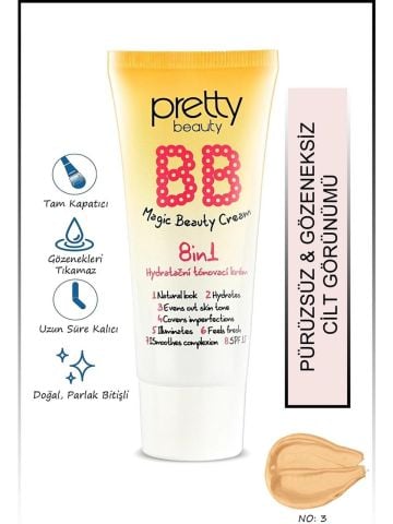 Pretty Beauty BB Magic Beauty Cream 8in1 Krem No: 03
