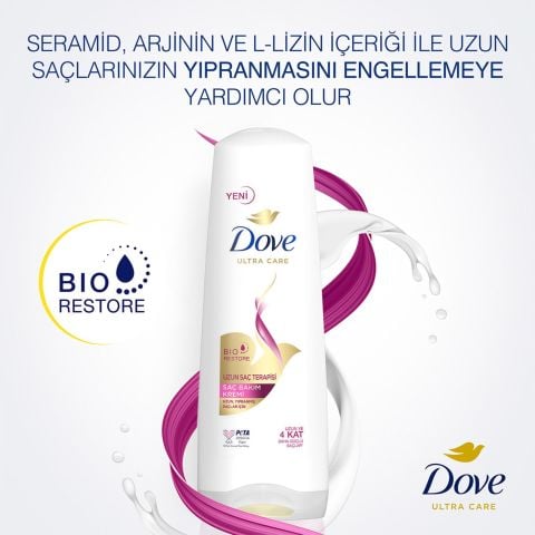 Dove Ultra Care Uzun Saç Terapisi Uzun Yıpranmış Saçlar İçin Saç Bakım Kremi 350 ml