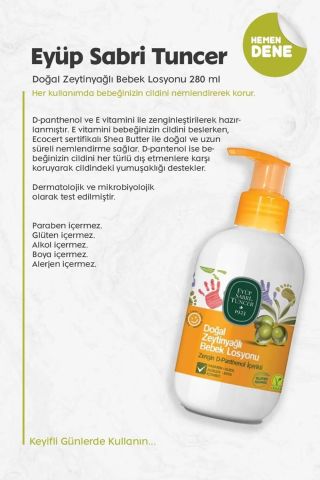Eyüp Sabri Tuncer Doğal Zeytinyağlı Bebek Şampuanı 600ml