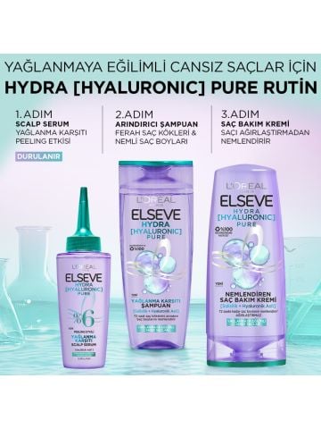 Loreal Paris Elseve Hydra Hyaluronic Pure Salisilik Asit içeren Yağlanma Karşıtı Nemlendirici Saç Kremi 250ml