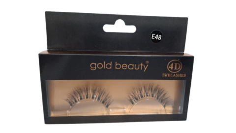 Gold Beauty 4D Takma Kirpik E48 Kolay Uygulanabilir İpek Takma Kirpik