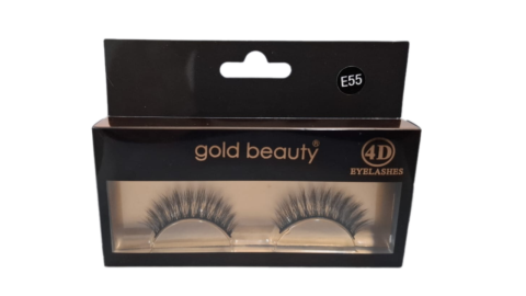 Gold Beauty 4D Takma Kirpik E55 Kolay Uygulanabilir İpek Takma Kirpik