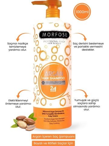 Morfose Argan Şampuan 1000ml 2in1 Turuncu