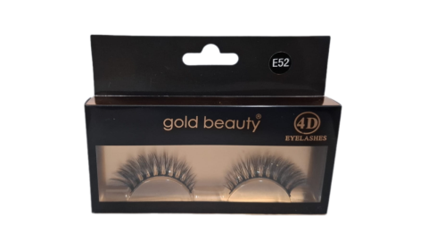 Gold Beauty 4D Takma Kirpik E52 Kolay Uygulanabilir İpek Takma Kirpik