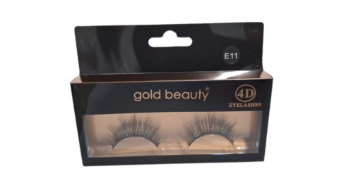 Gold Beauty 4D Takma Kirpik E11 Kolay Uygulanabilir İpek Takma Kirpik