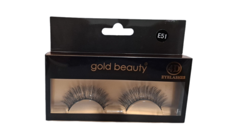 Gold Beauty 4D Takma Kirpik E51 Kolay Uygulanabilir İpek Takma Kirpik