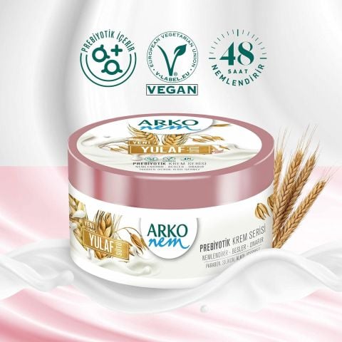 Arko Nem Prebiyotik Krem Serisi Yulaf Sütü Nemlendirici El Ve Yüz Kremi 250 ml