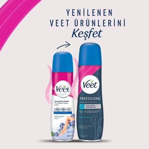Veet Professional Hassas Ciltler İçin Tüy Dökücü Sprey Krem 150 Ml