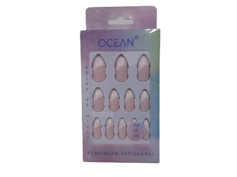 Ocean Solingen Pembe Takma Tırnak Tak Ve Çık Kendinden Yapışkanlı Takma Tırnak ASU-830 12 Adet