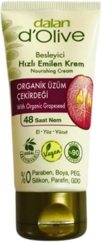 Dalan D'olive Üzüm Çekirdeği Özlü Besleyici Hızlı Emilen Tüp Krem 250 ML