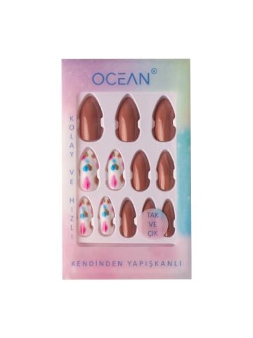 Ocean Solingen Takma Tırnak Tak Ve Çık Kendinden Yapışkanlı Takma Tırnak ASU-798 12 Adet