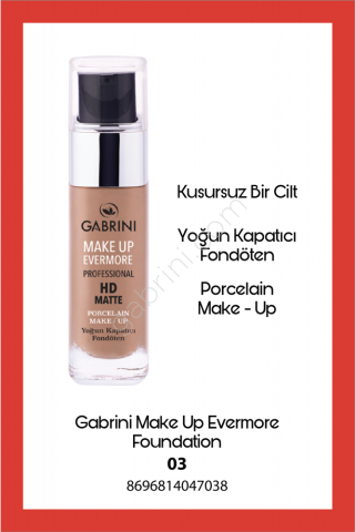 Gabrini HD Matte Fondöten 03 Numara