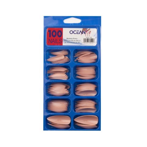 Ocean Solingen Koyu Pembe Takma Tırnak 100'lü Kutulu Stiletto Protez Takma Tırnak ASU-120