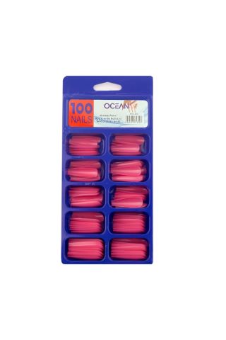 Ocean Solingen Koyu Pembe Takma Tırnak 100'lü Kutulu Balerin Protez Takma Tırnak ASU-230