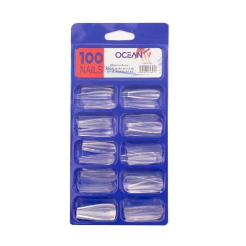 Ocean Solingen Şeffaf Takma Tırnak 100'lü Kutulu Balerin Protez Takma Tırnak ASU-233
