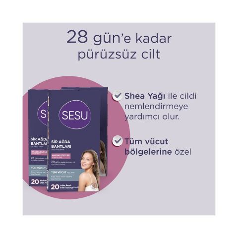 Sesu Vücut Ağda Bandı Hassas Ciltler 20'li