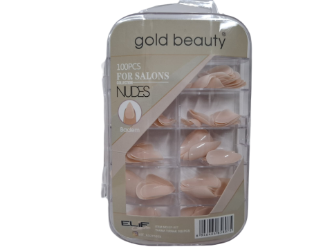 Gold Beauty 100 Adet Badem Takma Tırnak Pembe