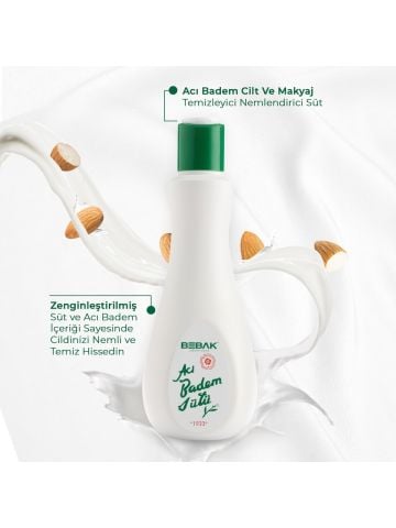 Bebak Acı Badem Makyaj Temizleme Sütü 215mL