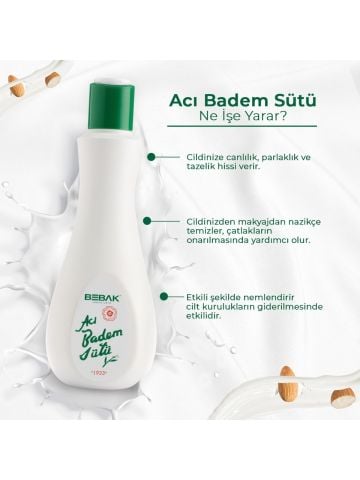 Bebak Acı Badem Makyaj Temizleme Sütü 215mL