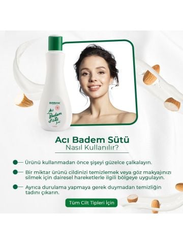 Bebak Acı Badem Makyaj Temizleme Sütü 215mL