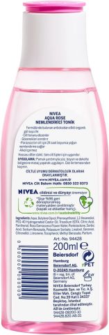 NIVEA Aqua Rose Organik Gül Suyu İçeren Nemlendirici Tonik 200ml