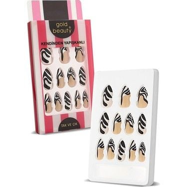 Gold Beauty Kendinden Yapışkanlı Takma Tırnak 12'li