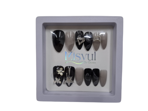 Ocean Solingen Misyul Takma Tırnak 12'Li Desenli Siyah