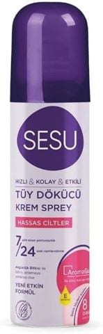 Sesu Tüy Dökücü Krem Sprey Hassas Cilt 150 Ml