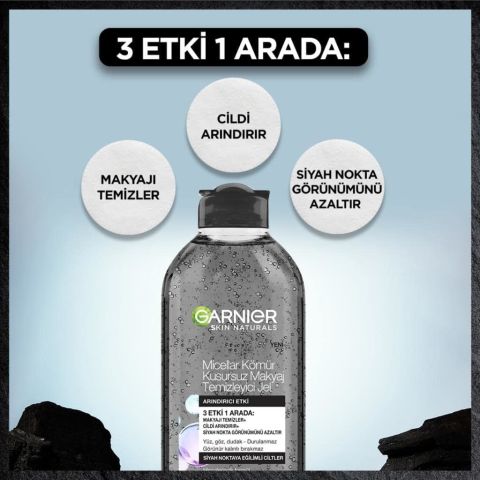 Garnier Micellar Kömür Kusursuz Makyaj Temizleme Jeli 400ML