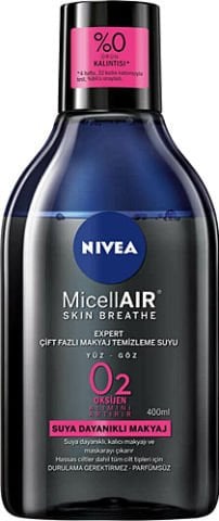Nivea Makyaj Temizleme Suyu Çift Fazlı Micellair O2 400 Ml