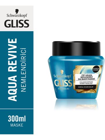 Gliss Schwarzkopf Aqua Revive 2'si 1 Arada Nemlendirici Saç Bakım Maskesi 300ml