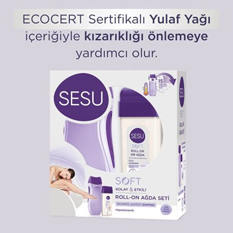 Sesu Roll-On Isıtıcılı Ağda Seti - Soft
