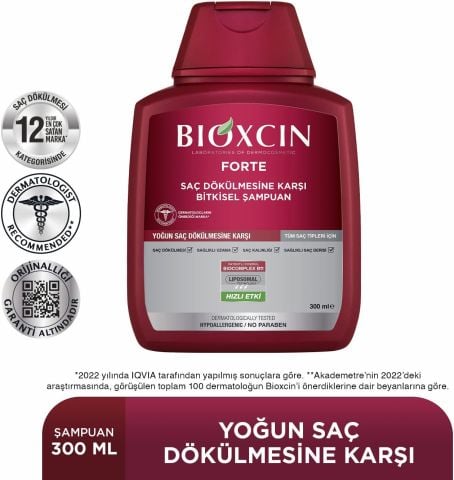 Bioxcin Forte Saç Dökülmesine Karşı Bakım Şampuanı 3x300 ml