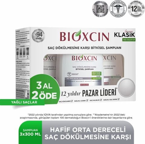 Bioxcin Yağlı Saçlar Için Genesis Şampuan 3x300 ml