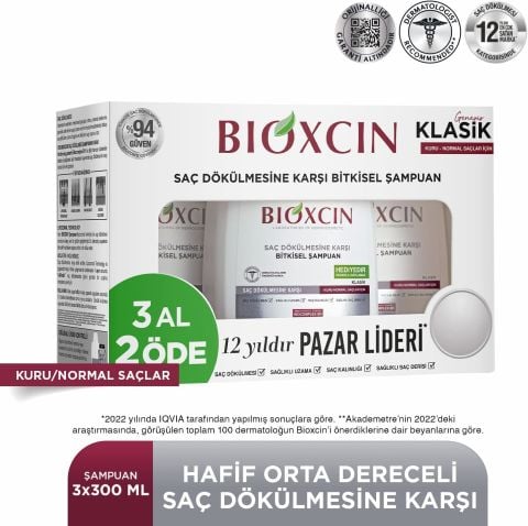 Bioxcin Genesis Kuru ve Normal Saçlar için Şampuan 3 x 300ml